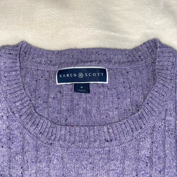 Purple Cable Knit Sweater - Picture 5 of 9